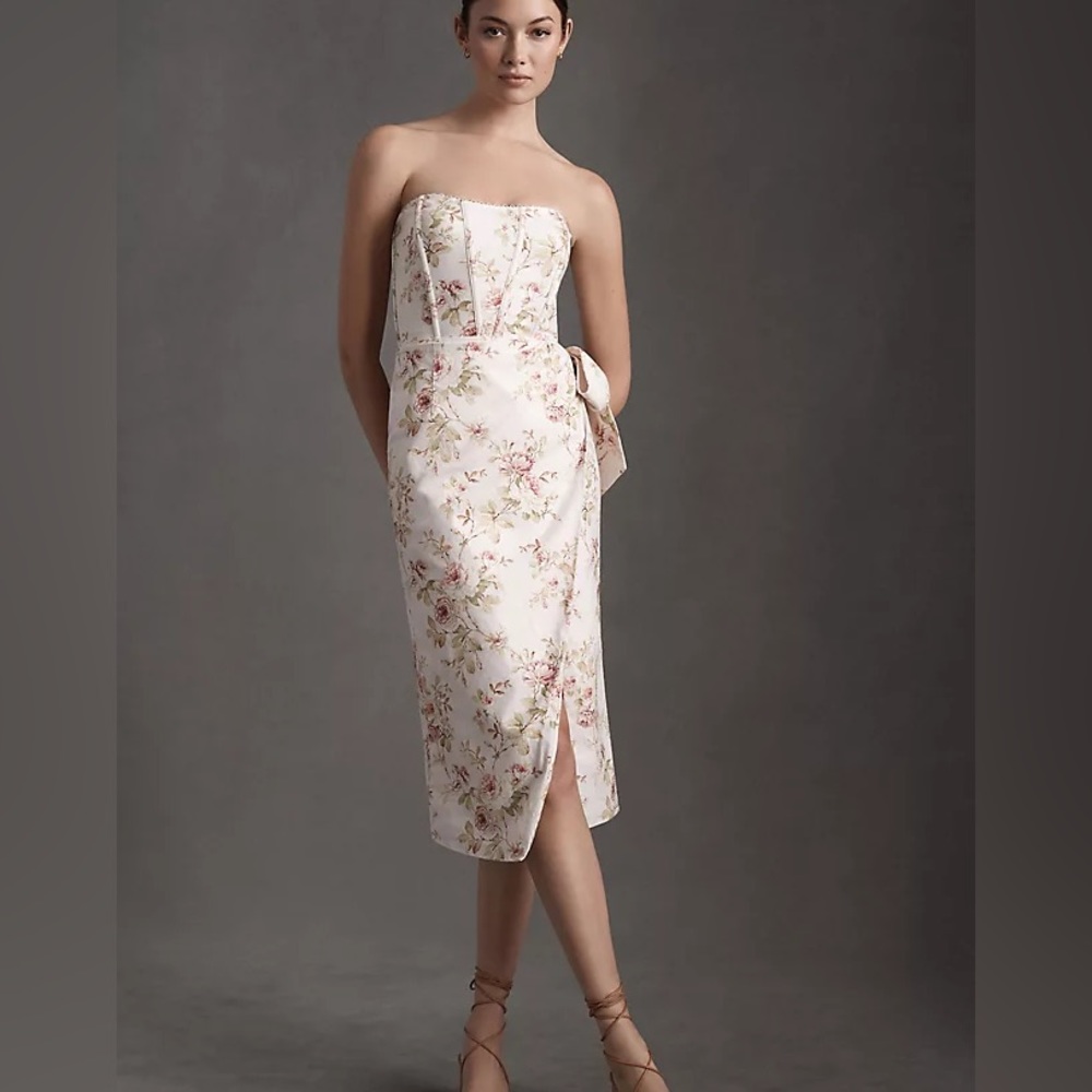 V. CHAPMAN LILIANA LINEN MIDI DRESS